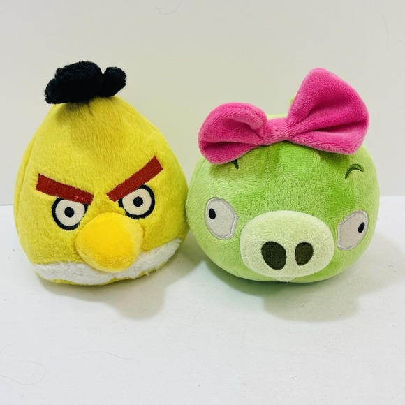 Angry Birds Plush Lot of 5 Red Girl Pig Bow Matilda Chuck No Sounds - Picture 2 of 10